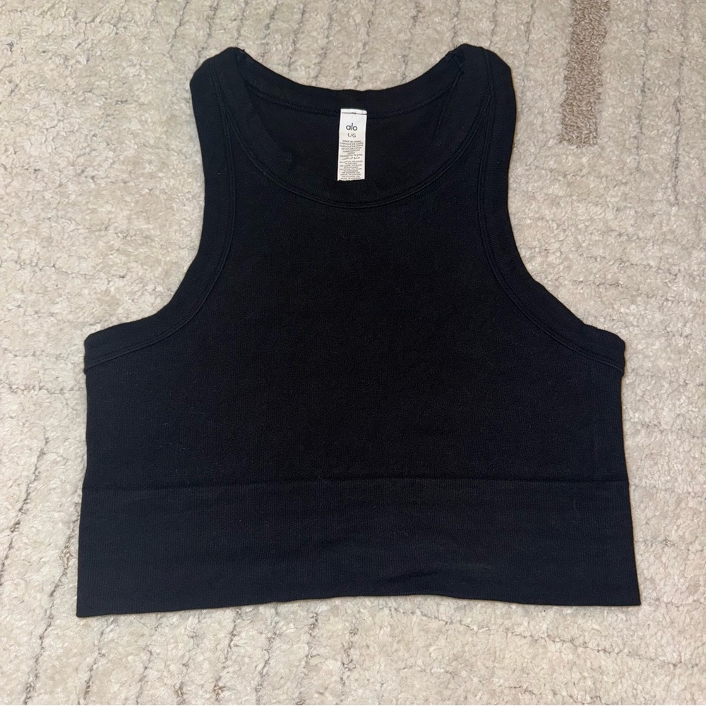 Alo | Black Bra Top, Large
